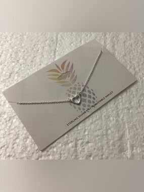 Polished Heart Charm Ankle Bracelet in Sterling Silver